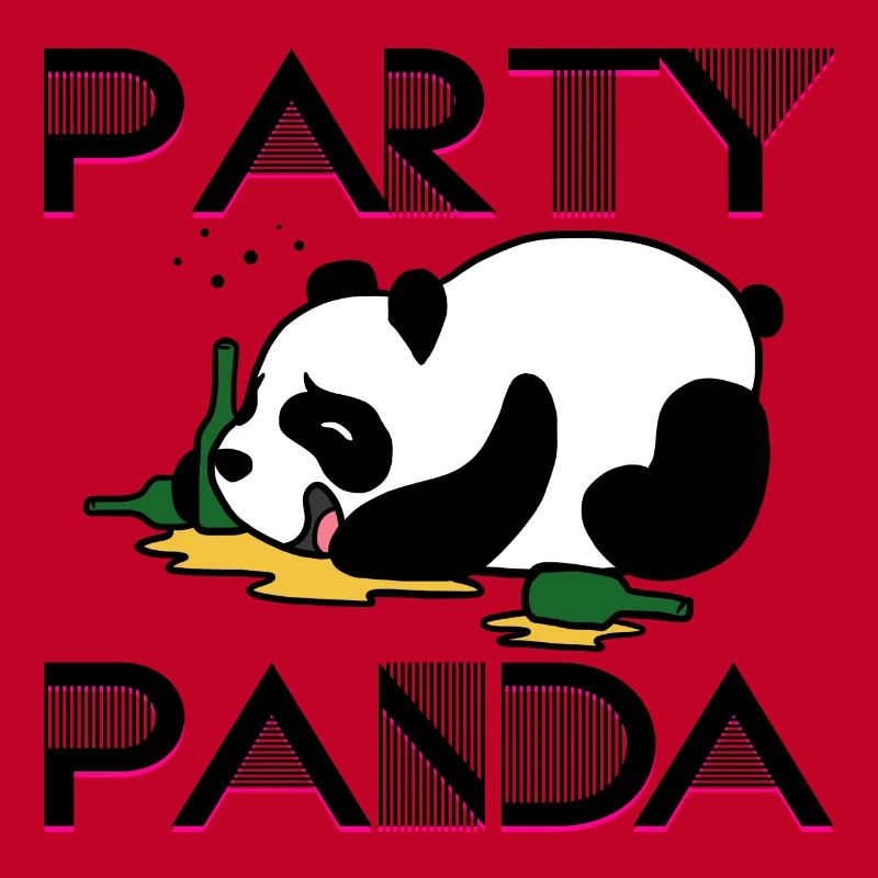Party panda partying preheating drinking drunk