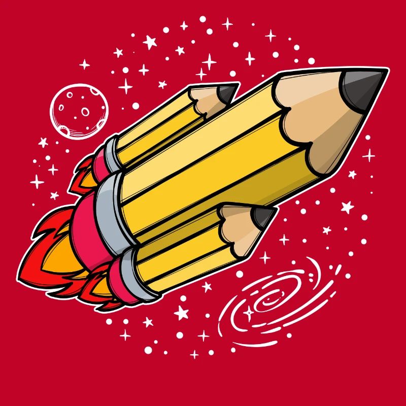 Schule Schulbeginn Bleistift Rakete Schulstart