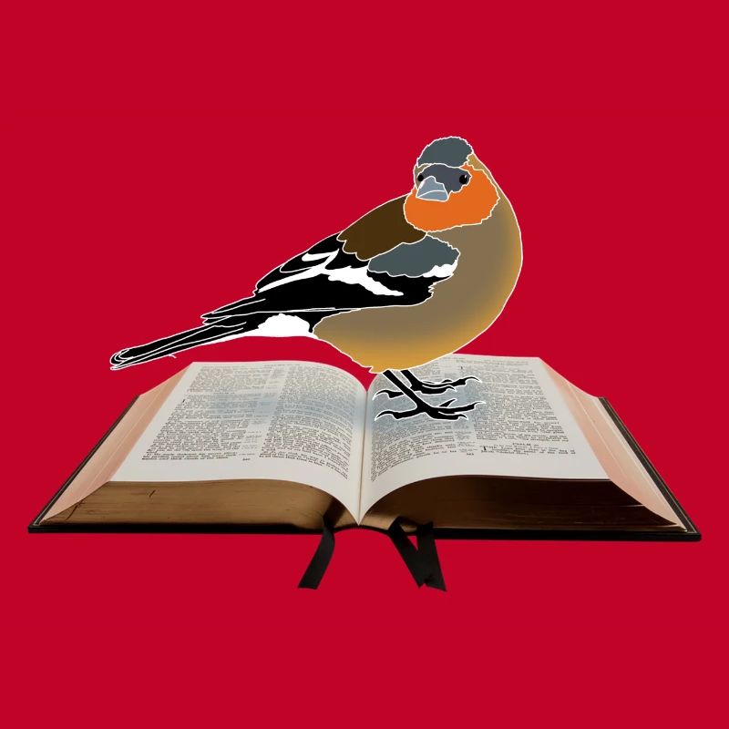 Buchfink auf Buch