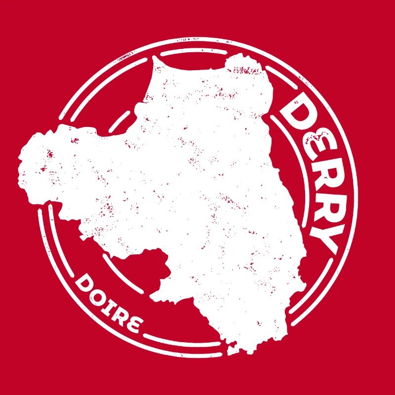 Derry Ireland Map | County Outline Stamp