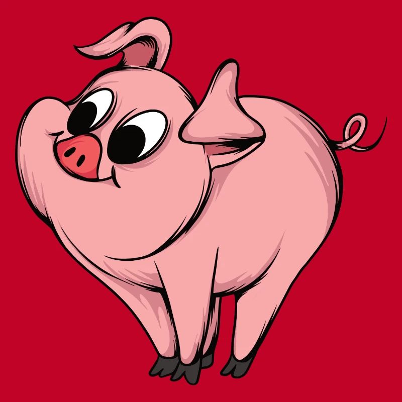 Conception de dessin animé de cochon ludique