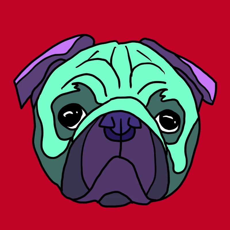 Mint Pug Kopf PopArt mobs 