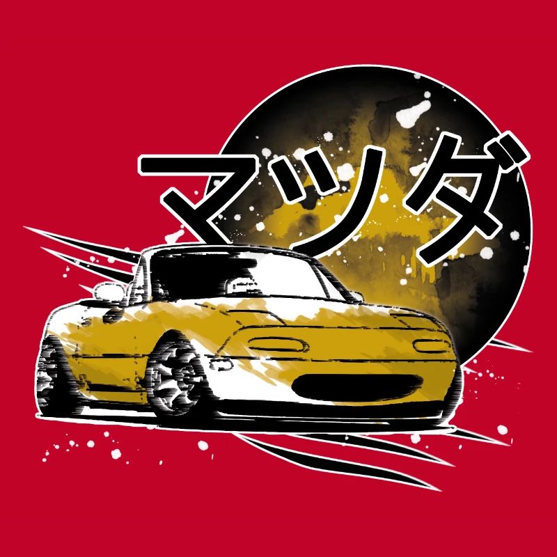 Japanisches Auto Miata Mx5 gelb