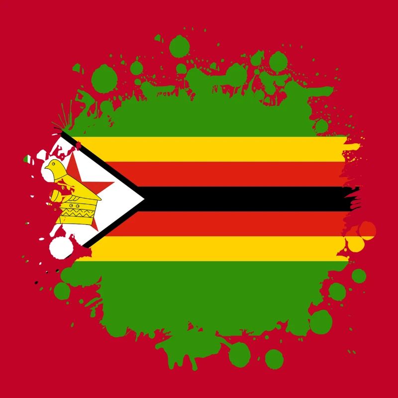 Zimbabwe flags blob