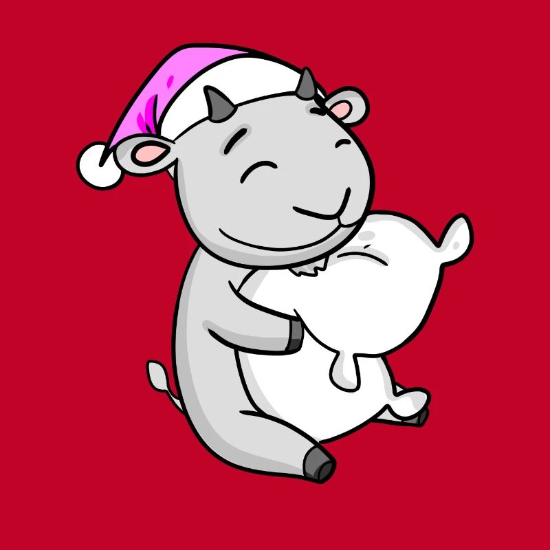 Goat with pillow and sleeping cap