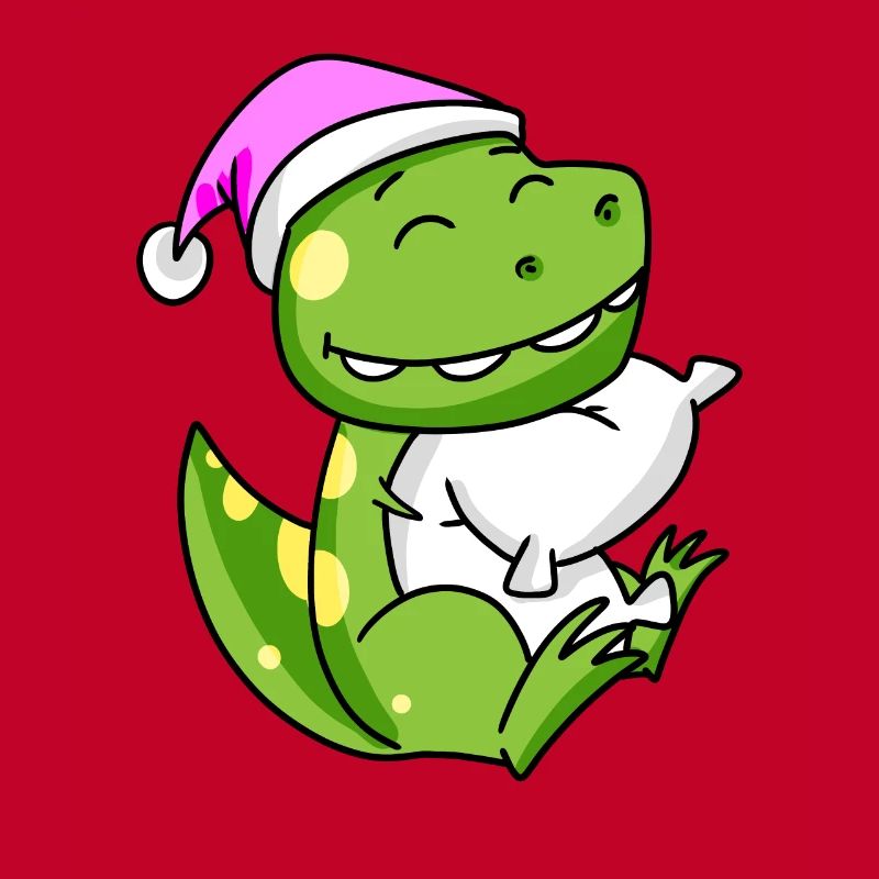 Dinosaur with pillow and sleeping cap