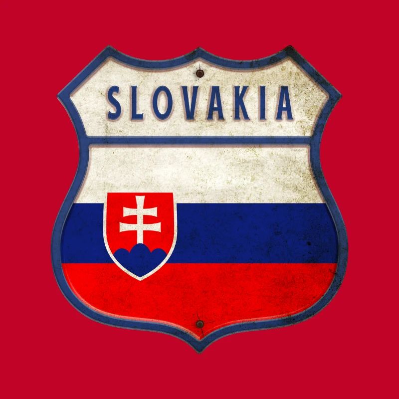 Slowakei Flaggen Wappen Design