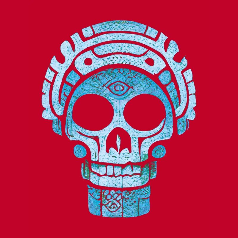 Blauer Maya-Schädel