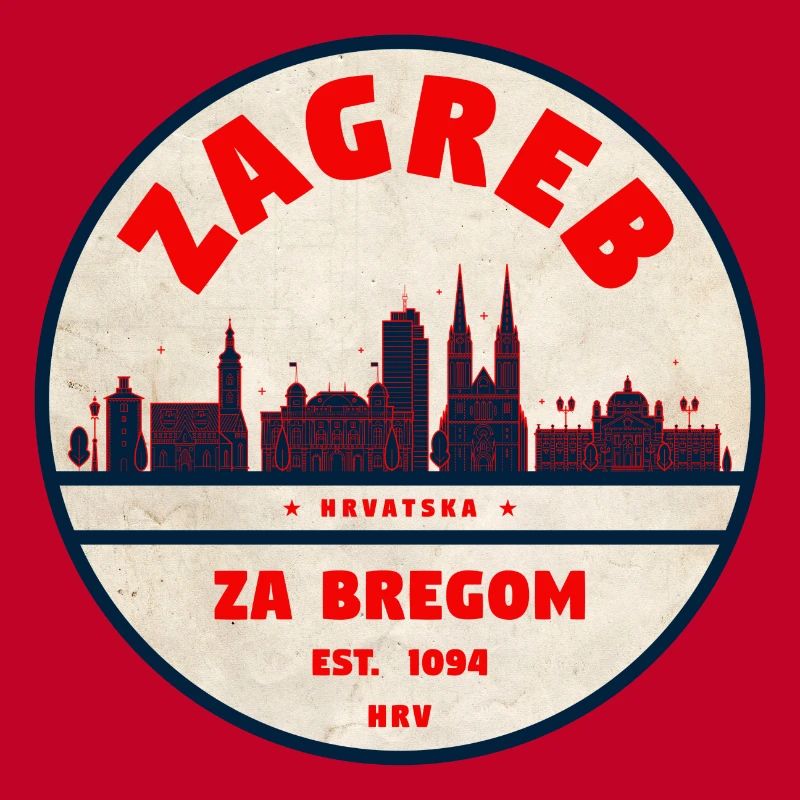 Emblème de Zagreb : Retro Skyline