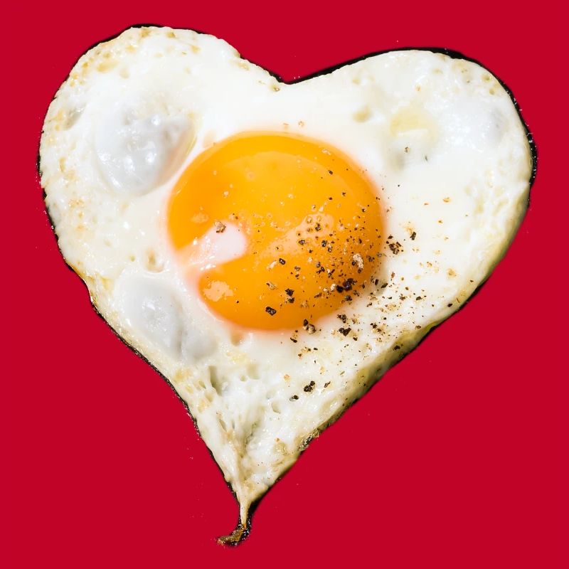 baked egg my love, heart fried egg, fried egg