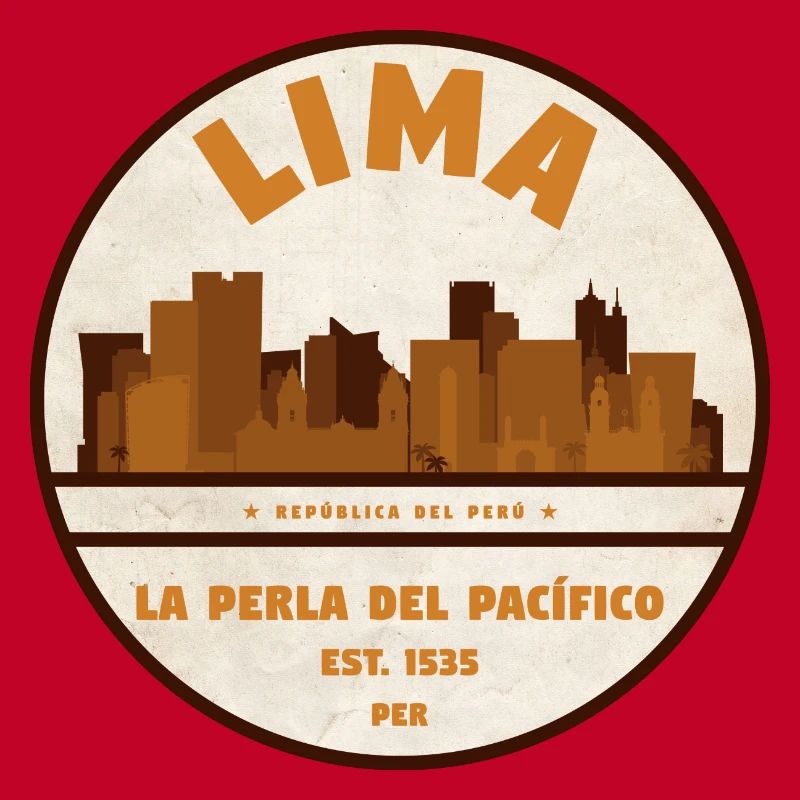 Lima Skyline Retro Abzeichen Peru