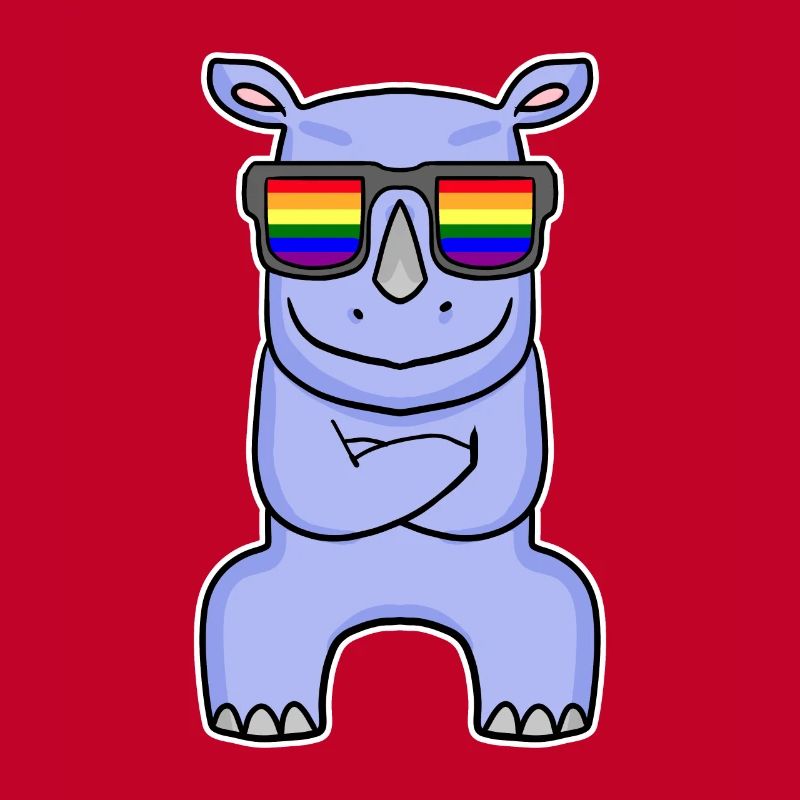 Regenbogen - Nashorn mit Brille