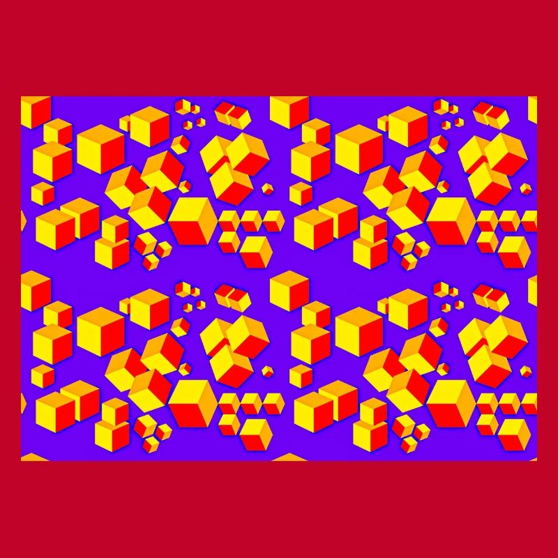 Déco motif cube coloré