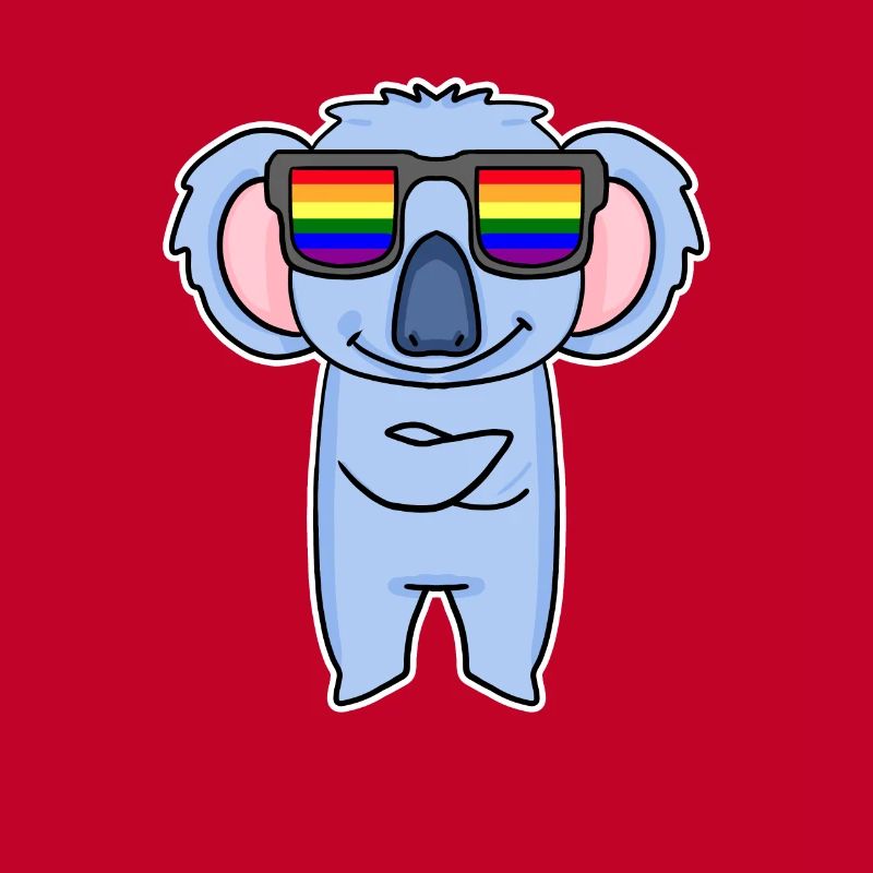 Regenbogen - Koala mit Brille