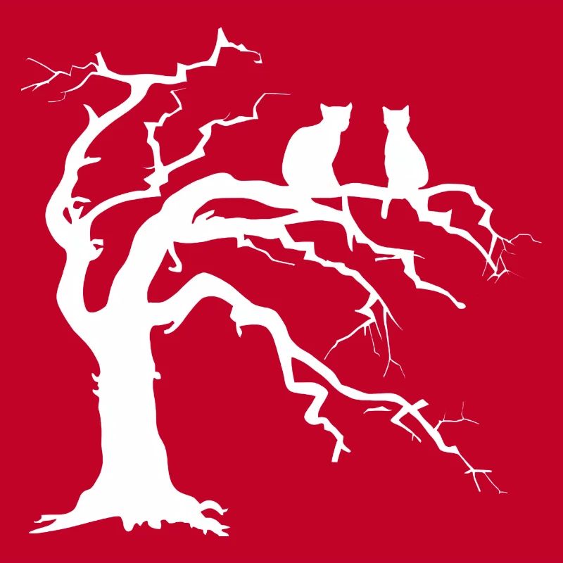 Arbre mort avec 2 silhouettes de chats