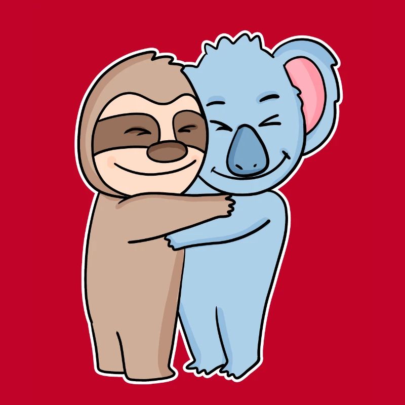 Sloth and koala hugging - hug