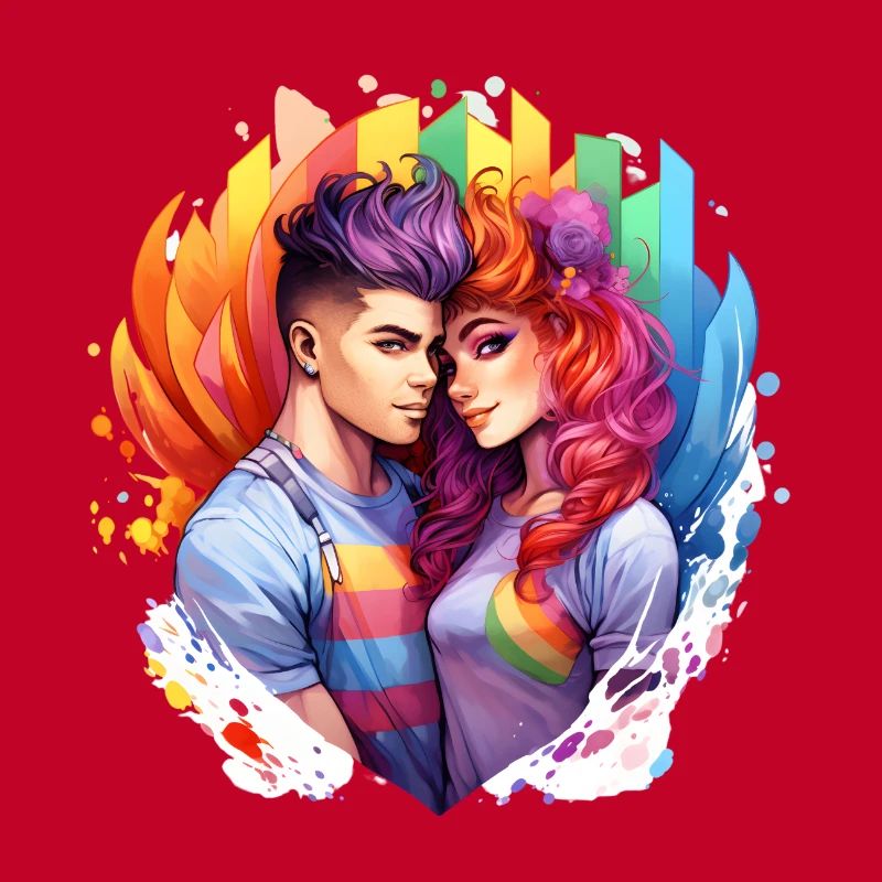 Regenbogenliebe Duo im Farbrausch