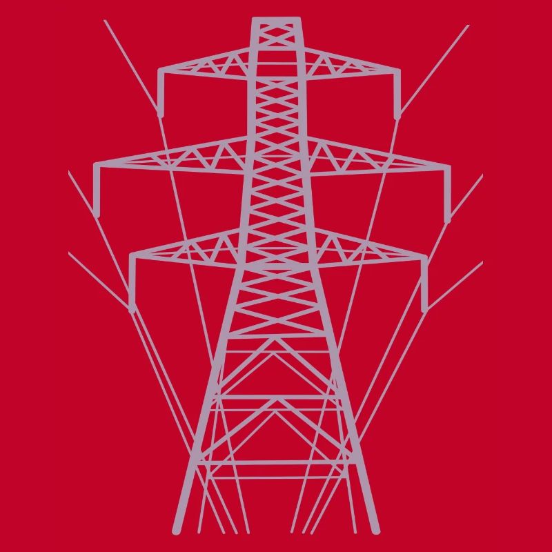 Weiße Strommast-Silhouette