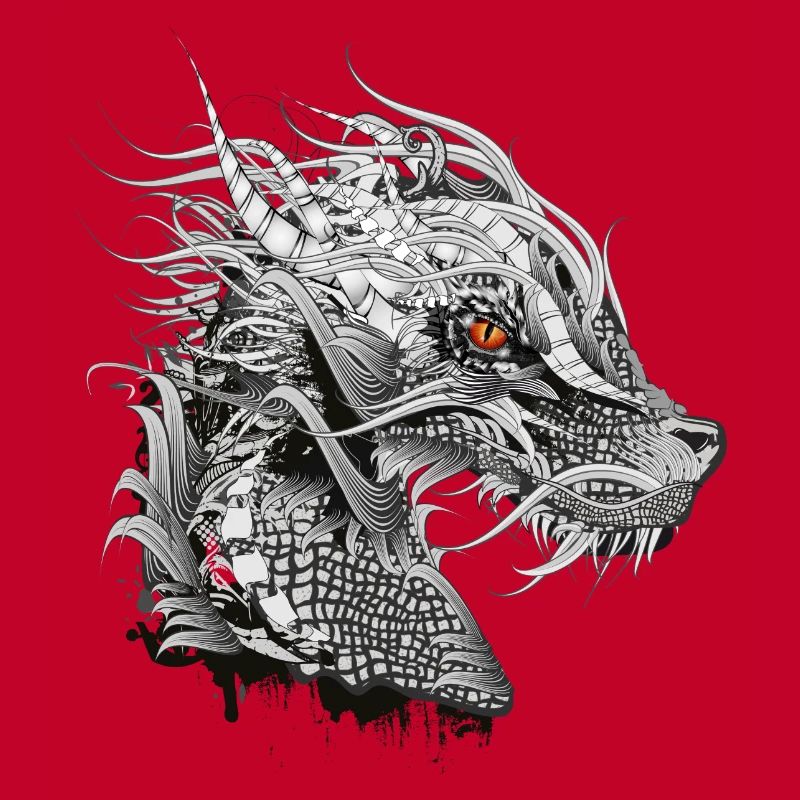 artfully designed mystical dragon head