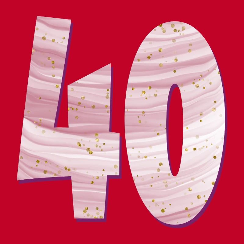 ZAHL 40 VIERZIG - VIERZIGJÄHRIGE GEBURTSTAG