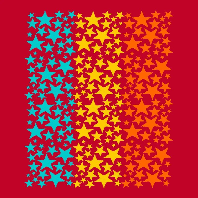 Glowing Rainbow Stars Pattern