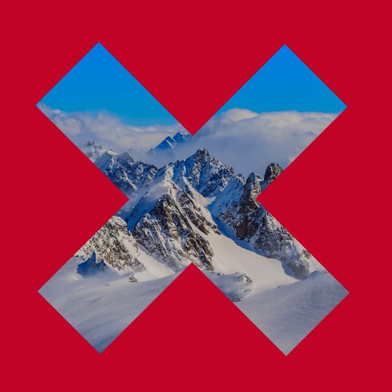 Abstract snow-capped mountains