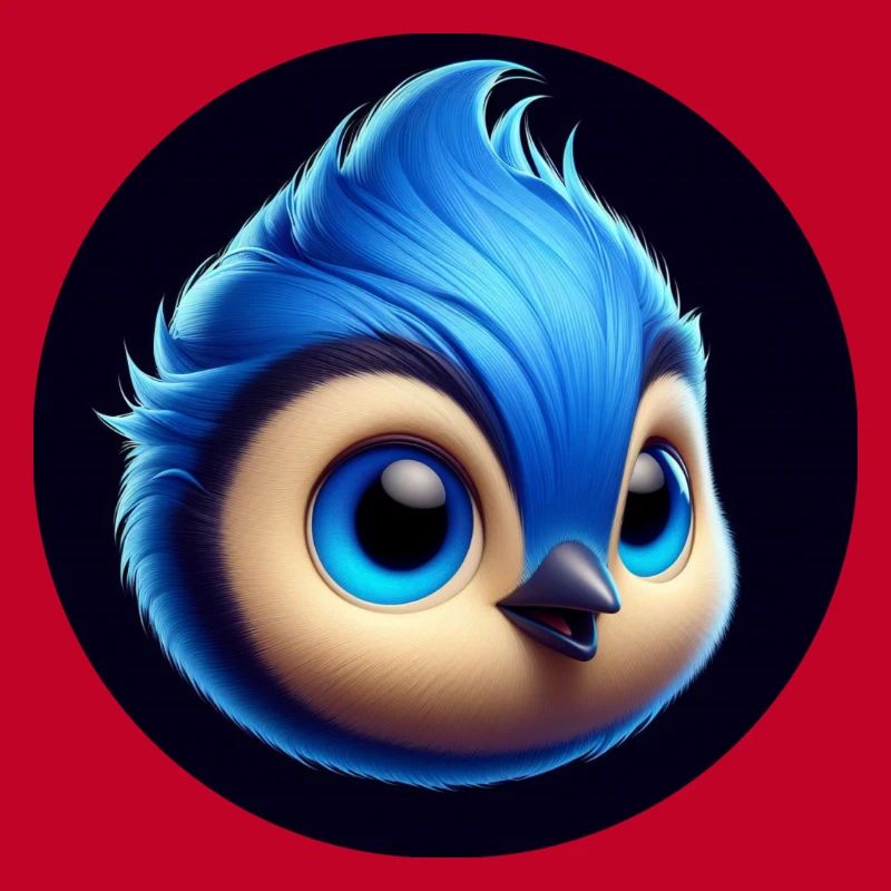 Comic Bird Blue Blue