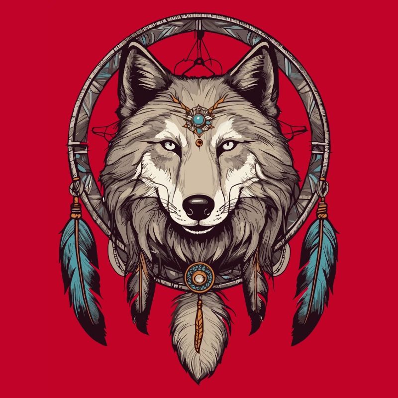 Attrape-rêves avec loup