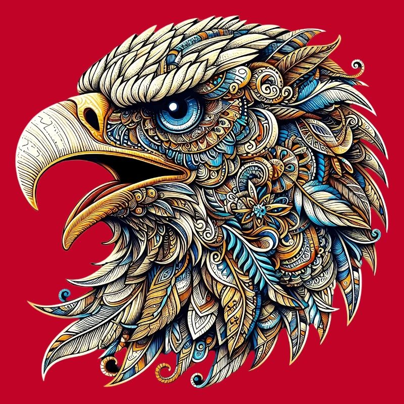 Eagle decorated with Mandalas