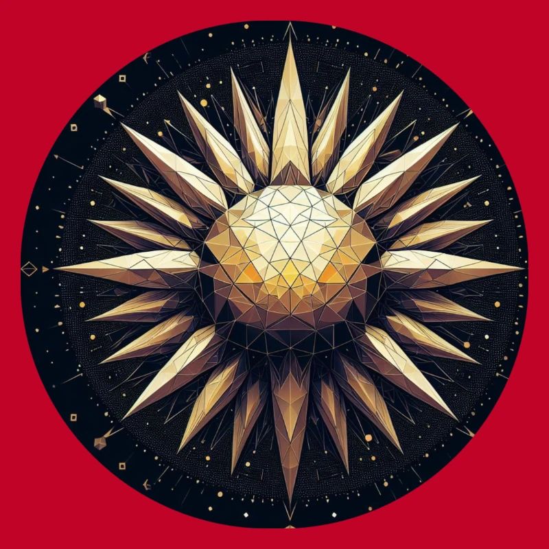 Golden sun with rays galaxy