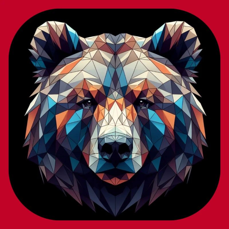 Bear Head Polygon Multicolored