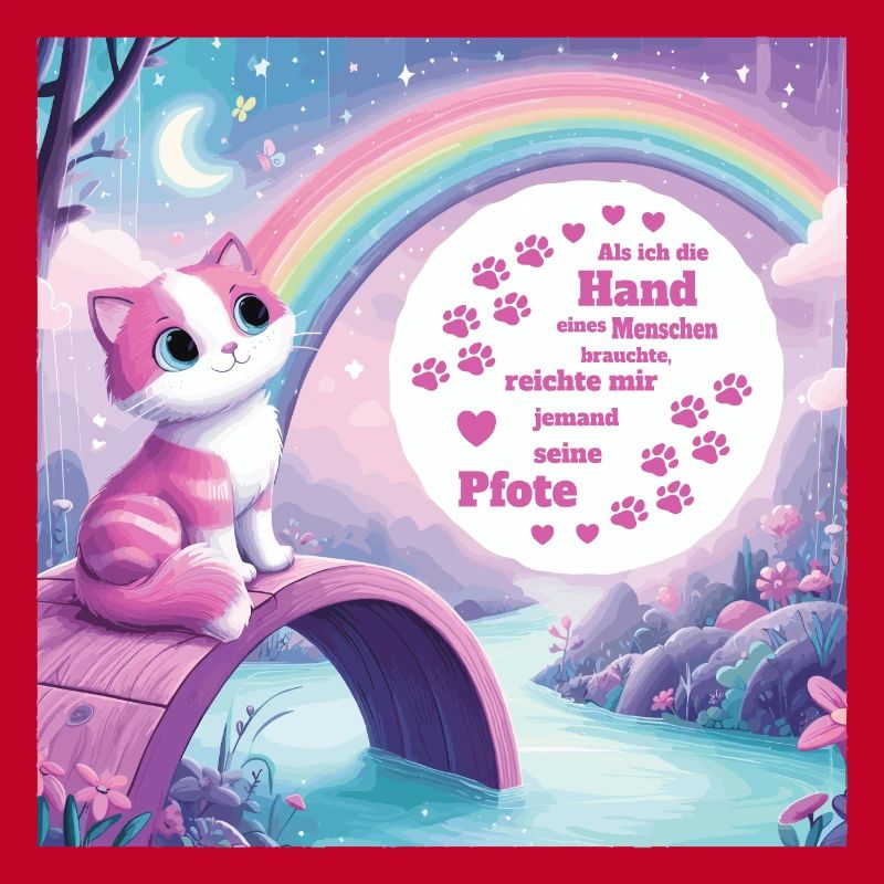 Chat avec arc-en-ciel