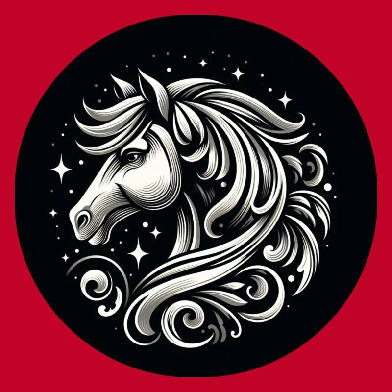 Tête de cheval avec des étoiles
