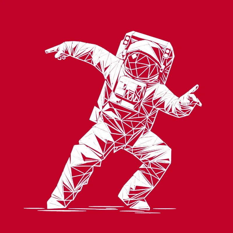 Danse géométrique en combinaison spatiale