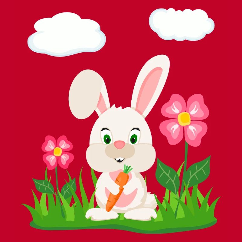 Cute Rabbit with Carrot Bunny Bunny Easter Bunny