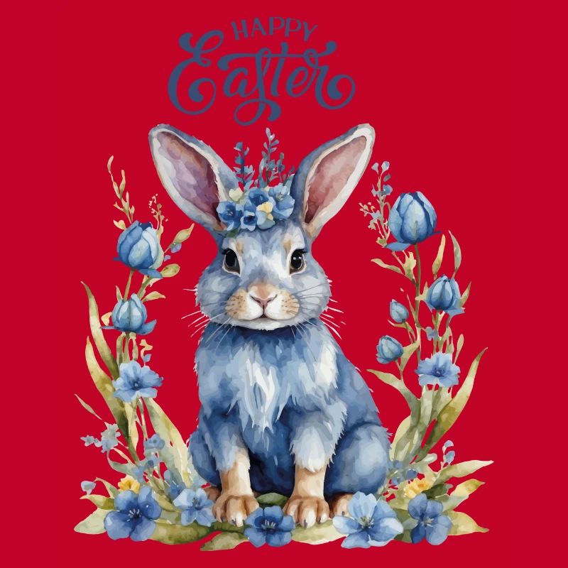 Teal Easter Bunny with Congratulations