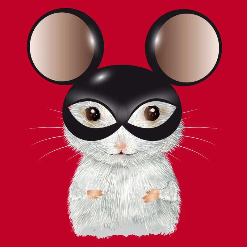 Cute White Mouse with Mouse Ears Mask