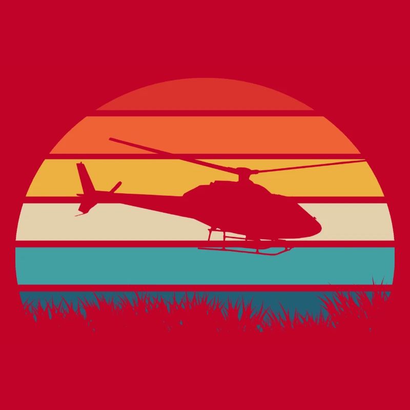 Helicopter Pilot Retro Gift