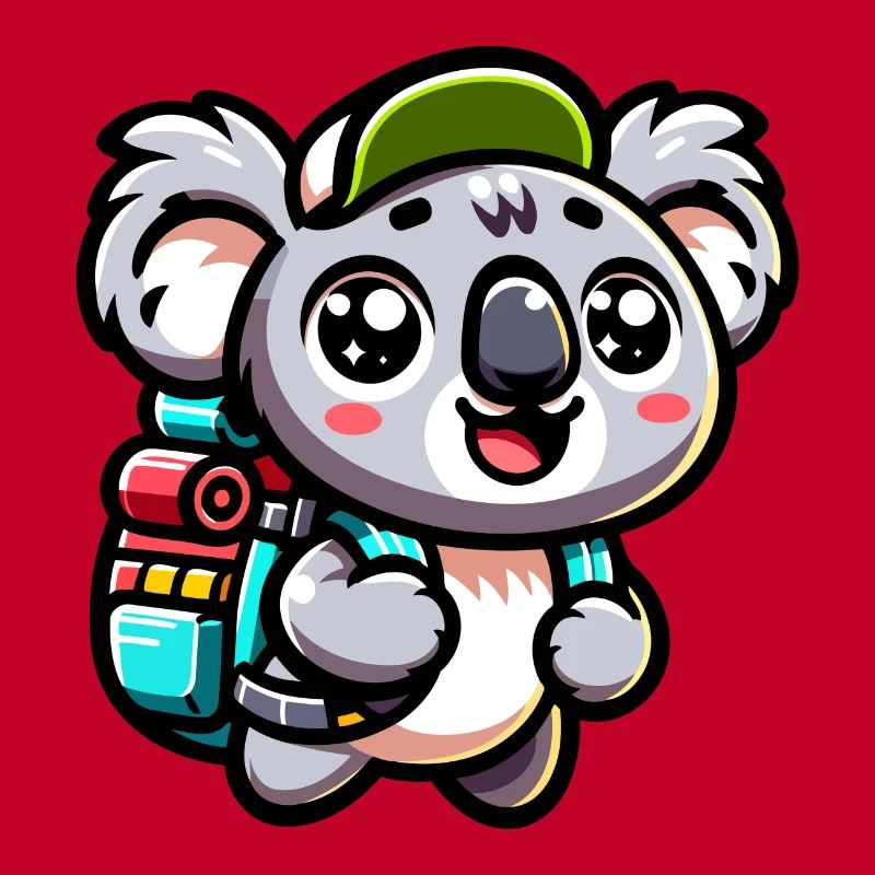 Abenteuerlustiger Koala Backpacker Illustration
