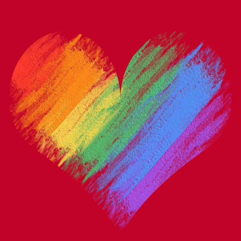 Rainbow Heart Brush Stroke
