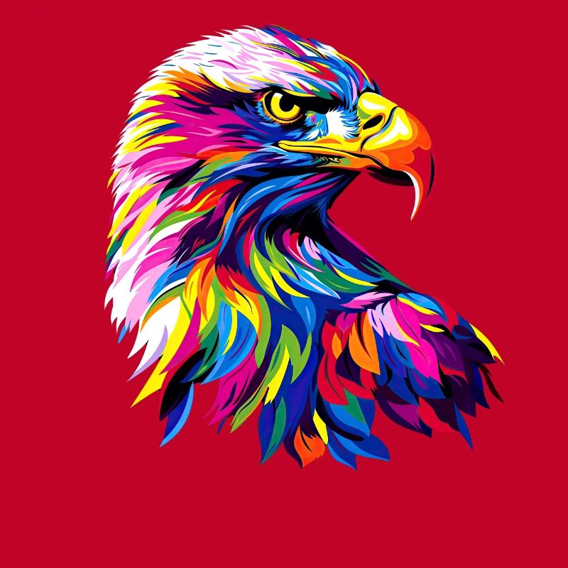 Aigle Pop Art Couleurs vives Aigle royal Pygargue à queue blanche