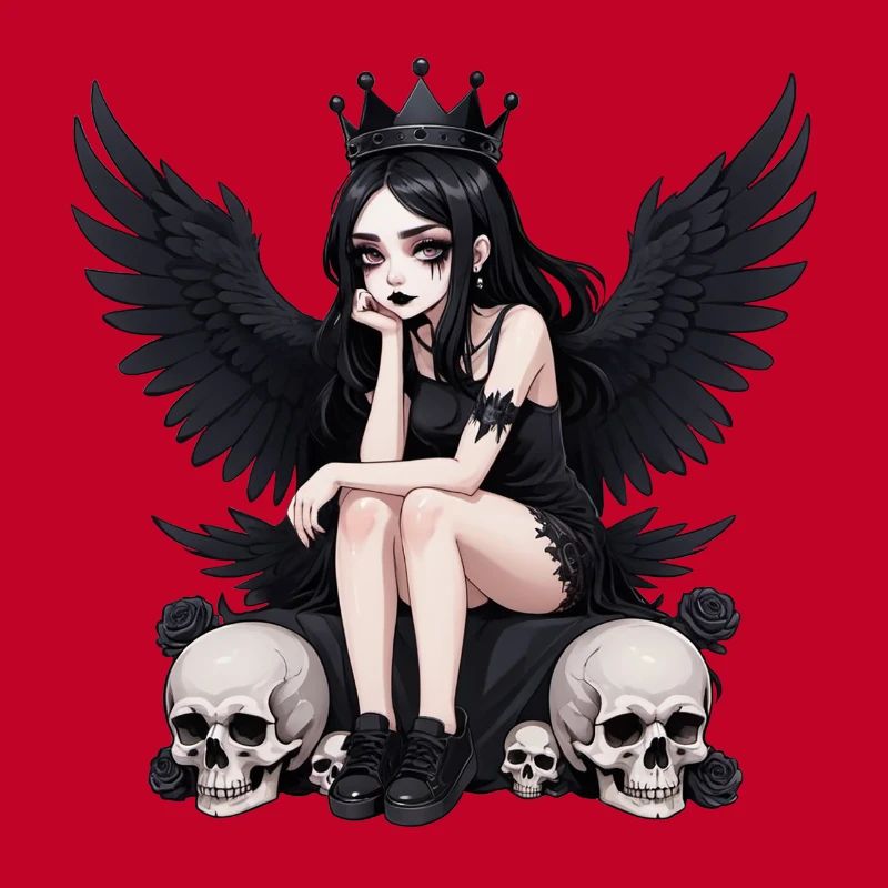 Dunkle Gothic Gothic Fee mit Flügeln
