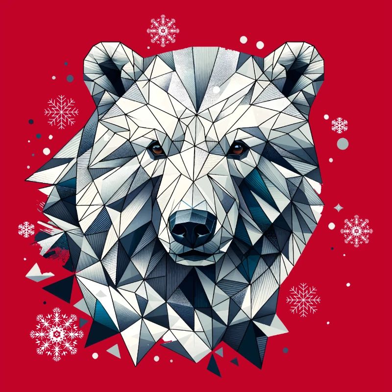 geometrischer Eisbär Kopf- Polygonen Motiv