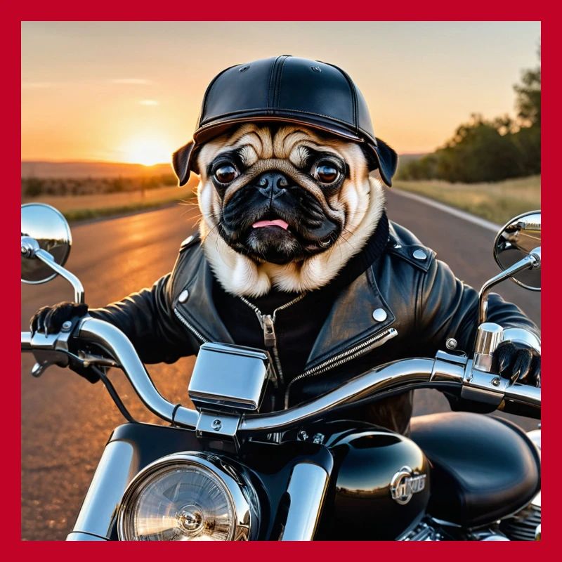 Hunde-Biker im Lederjacke Stil