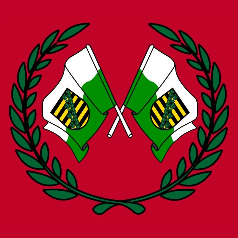 Drapeaux Couronne de laurier de Saxe