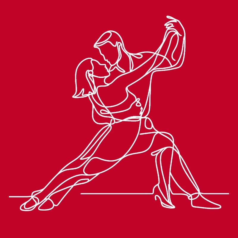 Art au trait de tango élégant – Dansez avec grâce