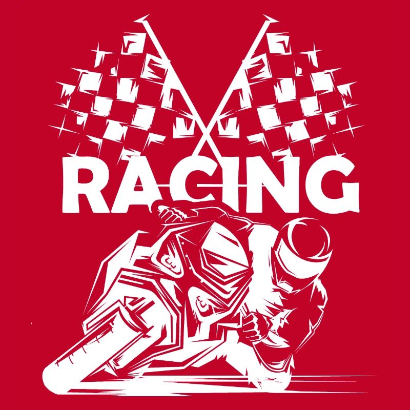 Symbole de course de moto Drapeau à damier Logo de piste de course