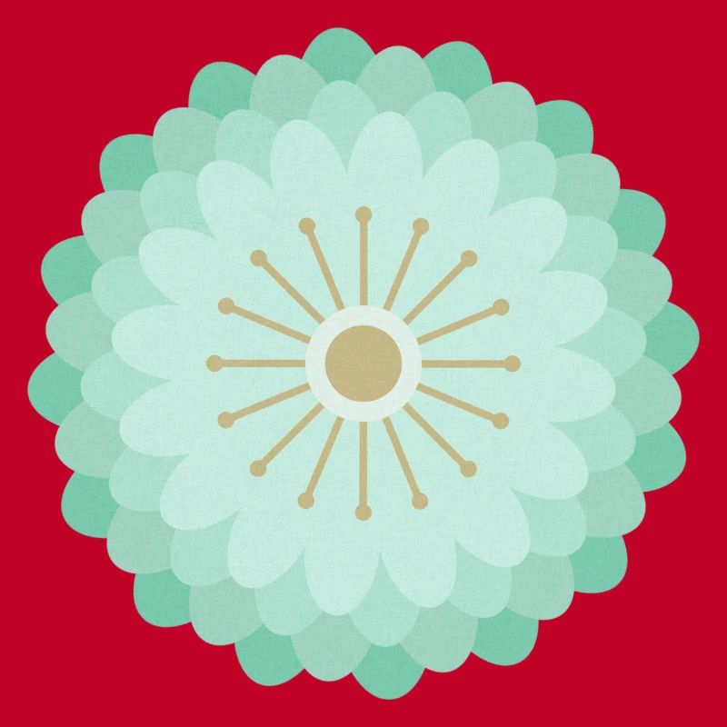 Vert menthe et fleur dorée