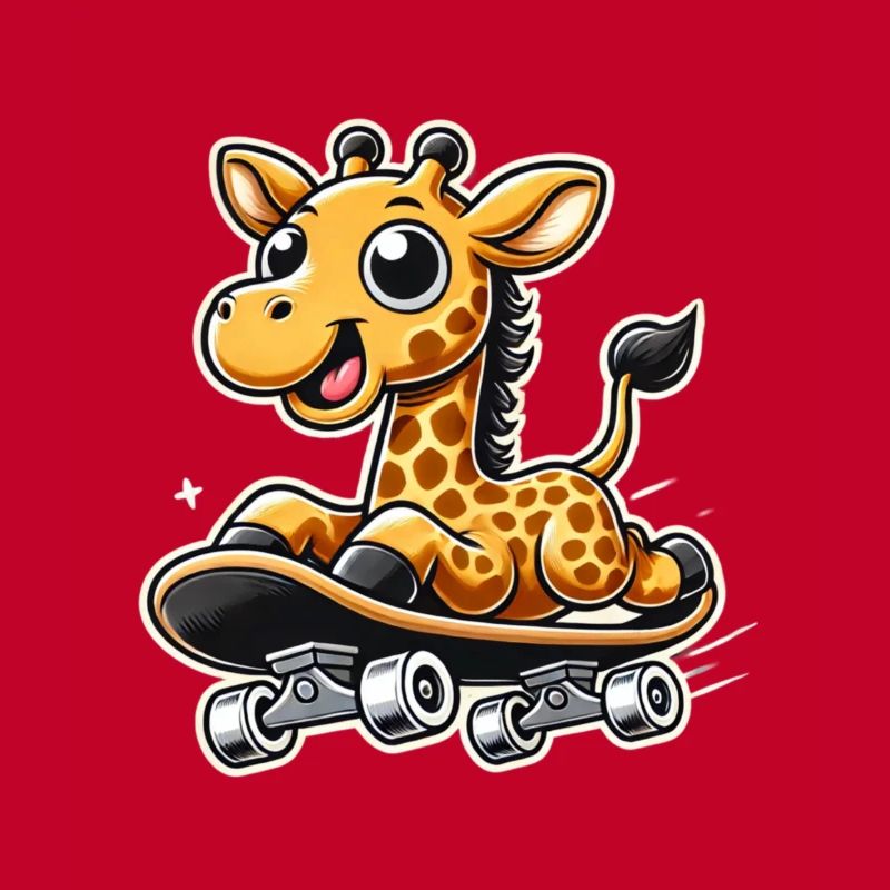Giraffe Skateboarding