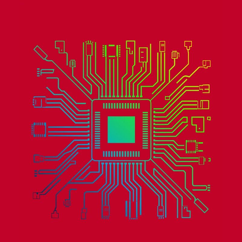 Bunte Computerplatine Tech Electronic
